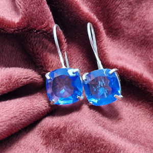 ต่างหูห้อยอัญมณี Tanzanite 925เป็นของขวัญเงินสเตอร์ลิง - Product Image 1