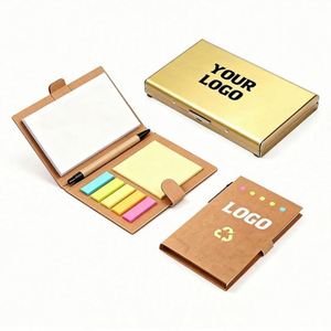 สมุดโน้ตคราฟท์แบบขายส่ง พร้อมแผ่นบันทึกย่อแบบมีกาวในตัว ป้ายกำกับแบบมีกาวในตัว กระดาษโน้ตแบบมีกาวในตัว สำหรับของขวัญส่งเสริมการขายทางธุรกิจ - Product Image 1