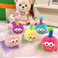Pompons en tissu colorés, thème Halloween, mignons et originaux, style Teletubbies, pinces à cheveux torsadées, accessoires DIY transfrontaliers