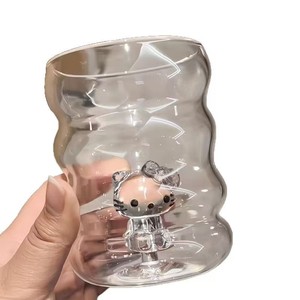 Tazas de Desayuno de Vidrio de Borosilicato con Dibujos Animados de <span class=keywords><strong>Hello</strong></span> <span class=keywords><strong>Kitty</strong></span> al por Mayor de Fábrica, Tazas para Leche, Bebidas y <span class=keywords><strong>Café</strong></span> - Product Image 6