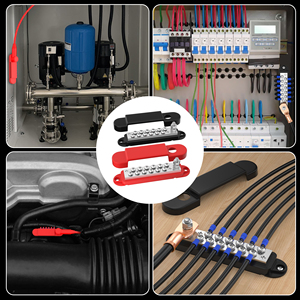 Barra Colectora 150A 12-48 Voltios 1 <span class=keywords><strong>x</strong></span> 1/4'' Poste (M6) 12 <span class=keywords><strong>x</strong></span> # Bloques de Distribución de Terminales de Barra Colectora Eléctrica de 8 Puntas con Cubierta - Product Image 6