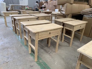 Comodino un cassetto in <span class=keywords><strong>legno</strong></span> di <span class=keywords><strong>olmo</strong></span> di recupero naturale rustico antico cinese - Product Image 3