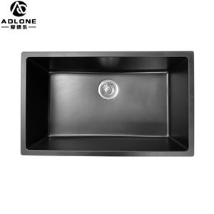 Évier de cuisine à bassin unique Granit composite populaire avec égouttoir Bol simple carré Conception pratique pour les cuisines modernes - Product Image 1