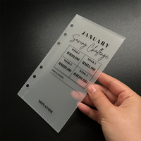 Pochette transparente givrée pour enveloppes de trésorerie, classeur à anneaux A6, système de séparation budgétaire en plastique, organiseur de factures