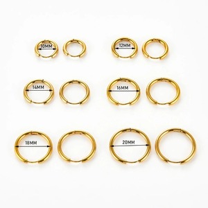 Aros de Acero Inoxidable Tipo Huggies de 10/12/14/16/18/20 mm, Aros Redondos Clásicos Minimalistas Multicolores, Joyería para Hombre y Mujer, Regalos - Product Image 4