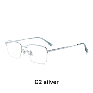 Marco <span class=keywords><strong>de</strong></span> gafas <span class=keywords><strong>de</strong></span> cristal con logotipo <span class=keywords><strong>de</strong></span> diseño <span class=keywords><strong>de</strong></span> titanio <span class=keywords><strong>de</strong></span> fábrica, gafas <span class=keywords><strong>óptica</strong></span>s <span class=keywords><strong>de</strong></span> medio borde, monturas <span class=keywords><strong>de</strong></span> gafas <span class=keywords><strong>de</strong></span> titanio - Product Image 4