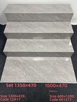 Carreaux de porcelaine rectangulaires gris clair brillant à veinage marbré, antidérapants, pour escaliers de centres commerciaux et de bureaux, vente en gros