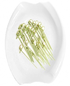 Tăm Tre Thắt Nút Thân Thiện Với Môi Trường 4 Inch Chọn Đồ Ăn Màu Xanh Lá Cây Và Sừng Tre Dùng Một Lần Có Nút Thắt - Product Image 3