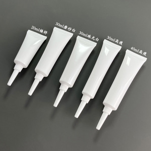 หลอดบีบบรรจุภัณฑ์สีขาวเงาขนาด 3 กรัม 5 มล. 10 มล. 20 มล. 30 มล. 40 มล. สำหรับครีมบำรุงรอบดวงตาและเครื่องสำอาง ขนาด 15 มล. พร้อมหัวเข็ม - Product Image 2