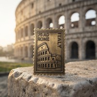 Badge Souvenir Personnalisé en Émail Dur Électroplaqué Moderne pour le Colisée de Rome Antique, Italie, Bâtiment Ancien