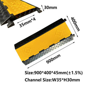Heavy Duty Pvc Trunking 4-kanaals Verkeersdrempels Kabel Beschermer Cover Rubber Plastic Kabel Ramp Voor Rijbaan Veiligheidskabel Lade - Product Image 4