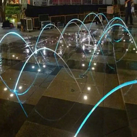 La dernière fontaine musicale carrée à jet laminaire sautant, programmable à vitesse variable, en acier inoxydable 304, DC24V DMX512