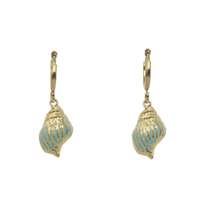 Boucles d'oreilles pendantes bohèmes tendance en acier inoxydable 316L plaqué or PVD, design coquillage, bijoux durables et résistants