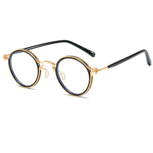 เฉียนไนแว่นกันแดดทรงกลม UV400 ประเภท 3 ที่บังแดด ยูนิเซ็กส์ กรอบสีน้ำเงิน เลนส์พีซี สีแชมเปญอ่อน F3-5157 - Product Image 4