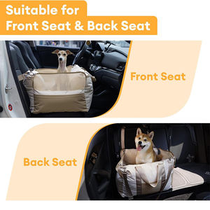 SUREWALHOME Siège <span class=keywords><strong>rehausseur</strong></span> pour animaux de compagnie avec clip sur laisse pour animal de compagnie Voyage Transporteur Lit Voiture Accessoires Canapé Pet Chat Siège de voiture Lit de voyage - Product Image 4