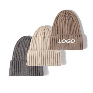 Gorros de Invierno con Logotipo Bordado Personalizado, Gorro de Punto Acrílico y Cachemira para Hombre y Mujer - Product Image 1