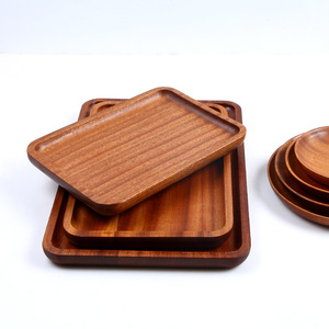 Bandeja rectangular de madera de ébano estilo japonés para vajilla, bandeja de té de madera maciza, soporte para tazas de té, plato de madera para el hogar - Product Image 3