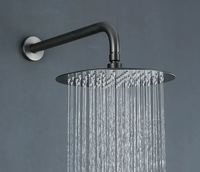 Ensemble de robinetterie thermostatique en laiton pour douche, avec pommeau rond à double poignée et 2 fonctions (pluie et massage), pour système de salle de bain contemporain