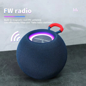 Enceinte Bluetooth portable ronde en tissu avec lumière RGB et poignée pour extérieur et soirées, subwoofer stéréo, carte TF, USB - Product Image 4