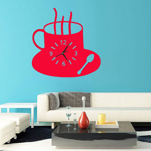 Nhà hiện đại cà phê cup hình dạng tường sáng tạo trang trí nhà đồng hồ cho phòng khách sofa TV nền - Product Image 6