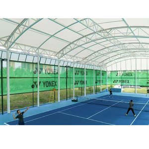 สนามกีฬากลางแจ้งอเนกประสงค์สำหรับแพเดิลเทนนิส วอลเลย์บอล ราคาโรงงาน รับผลิตแบบ ODM OEM หลังคาผ้าใบกันฝน PVDF สำหรับสนามกีฬา - Product Image 1
