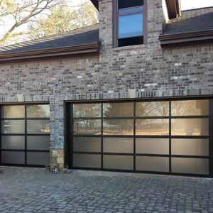 Puerta de Garaje Automática Moderna para Vivienda, Puerta Seccional <span class=keywords><strong>Residencial</strong></span> de Vista Completa, Puerta de Seguridad de Aleación de Aluminio - Product Image 4