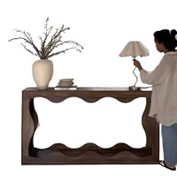 Table d'entrée multifonctionnelle en bois massif de style français vintage, mobilier de salon moderne minimaliste de luxe léger