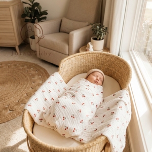 Manta Envolvente para Bebé Jura&<span class=keywords><strong>Vichy</strong></span> BL26-2, 100% Algodón, 210GSM, Doble Capa, Suave, para Niños y Niñas, Recién Nacidos y Bebés - Product Image 4
