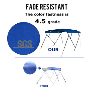 HOMFUL 8'x91-96 "x 54" Tissu 600D 4 Bow Bimini Top Aluminium Tube Rond Auvent de Bateau pour Bateaux - Product Image 4