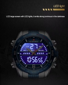 Drioshipping <b>Digital</b> Sport <b>Watch</b> Men Steel Band <b>Waterproof</b> Chronograph Alarm Clock Luminous Quartz Wrist <b>Watch</b> for Men - Product Image 5