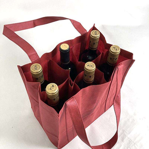 Sacs à vin noirs non tissés, sacs à vin individuels, sacs de transport réutilisables, sacs de courses personnalisables avec logo, sacs de transport bordeaux avec poignées en sangle PP - Product Image 6