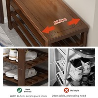 2025 nouvelle armoire à chaussures multicouche en bambou véritable pour un usage domestique; Meubles de salon modernes; Banc à chaussures pour hall d'entrée étroit