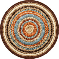 Runder Teppich Buntes Ringmuster Abstraktes Design Polyesterfaser Wohnzimmer-Dekoration Teppich Warmes Braun Geometrisches Design