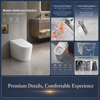 WC intelligent monobloc 58 cm, gain de place, couvercle automatique, autonettoyant, désodorisant, en céramique, pour petit appartement