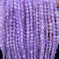 Cuentas de Cristal Natural de 6mm, Facetadas, Planas y Redondas, para Pulseras DIY, Fabricación de Joyería Artesanal, Venta al Por Mayor
