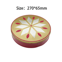 Boîte ronde en fer blanc Mooncake avec couvercle relevable pour emballage alimentaire et métallique durable et élégant