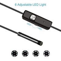 Caméra endoscopique USB portable 3 en 1 avec câble rigide de 1 m, étanche IP67, 7 mm, 480P, pour Android et PC Y102