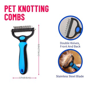 Peine de Nudos Abiertos de Acero Inoxidable para Mascotas Cepillo de Aseo para Perros Productos de Limpieza Peine de Acero para Mascotas - Product Image 2