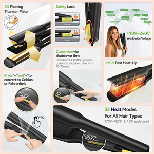 <span class=keywords><strong>Plancha</strong></span> de Pelo Eléctrica Profesional 480F de <span class=keywords><strong>Titanio</strong></span> 2 en 1 para Tratamiento de Keratina - Product Image 2