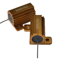 Resistencia de alambre enrollado de alta potencia de 25W 50W de aluminio dorado, utilizada en la industria del audio y equipos de escenario con inversores.