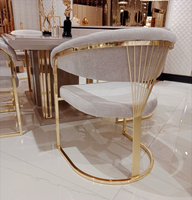 Chaise de salle à manger en velours et acier inoxydable, très vendue, chaises d'appoint élégantes pour hôtel, restaurant, mariage, salle à manger, salon