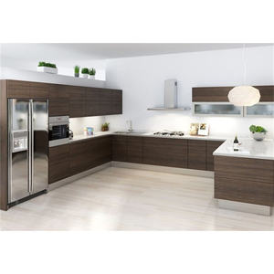 Prima <span class=keywords><strong>Kitchenette</strong></span> avec cuisinière et réfrigérateur Armoires de cuisine contemporaines en placage de bois - Product Image 3