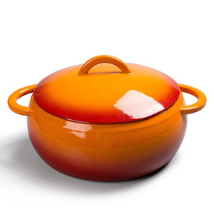 หม้อเหล็กหล่อดีไซน์ทันสมัยหม้อเคลือบก้นแบนขนาดใหญ่น่ารัก - Product Image 1