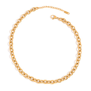 Stainless Steel <b>Chain</b> Necklace Geometric <b>Cross</b> Design For Fashion Jewelry - Product Image 1