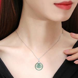 Pendentif Bouddha en jadéite naturelle, argent S925, bijoux bouddhistes pour femmes, style chinois, cadeau avec certificat d'évaluation D605 - Product Image 4