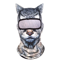 Nouveauté 3D Animal cagoule été imprimé Protection solaire masque facial coupe-vent couverture pour l'équitation cyclisme ski