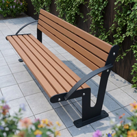 Banc urbain personnalisé en acier galvanisé et lattes en HDPE pour patio, usine, publicité, ville, loisirs, campus