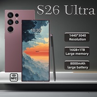 Smartphone NFC S26 Ultra pour la fête des pères, cadeau d'affaires, écran 6,9 pouces 120 Hz, Android 15, 16 Go, 1 To, 108 MP, 8800 mAh, série MTK Dimensity 5G, double SIM