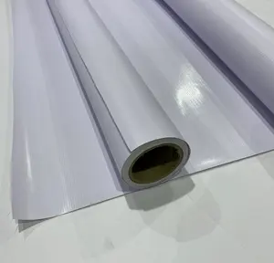 バナー中国工場ロール340gsmPVCフレックスバナー素材白ポリエステル印刷用