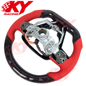 พวงมาลัยรถยนต์สไตล์รถแข่งคาร์บอนไฟเบอร์ LED RPM แบบกำหนดเองสำหรับ Toyota Camry SE XSE TRD Corolla LE RAV4 Avalon ปี 2012-2024 - Product Image 3